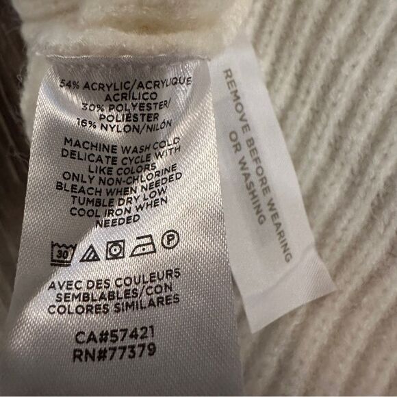 Ann Taylor Cream Long Length Hooded Sweater New - Picture 9 of 10